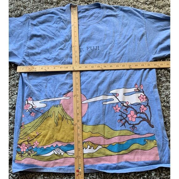 Urban Outfitters Mt. Fuji GRAPHIC LOGO RETRO BLUE Oversized T Shirt sz S M - Picture 5 of 6